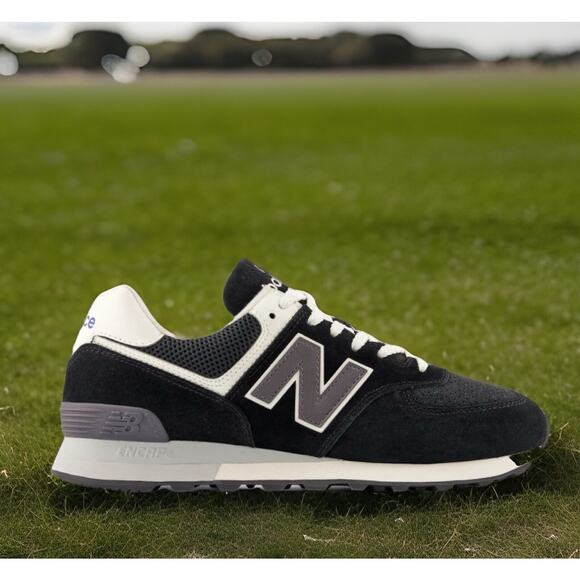 New Balance Classic Black White Suede 574 Shoes Mens Size 14 Fast